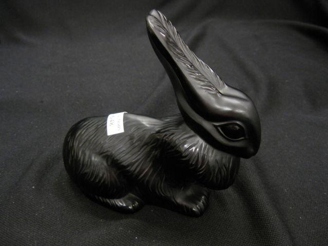 Appraisal: Lalique Black Crystal Figurine of a Bunny long signed excellent