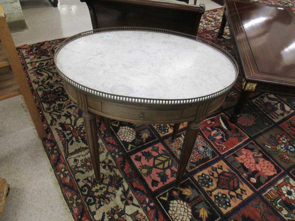 Appraisal: LOUIS XVI STYLE GUERIDON French c the oval marble top