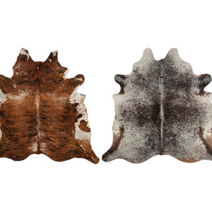 Appraisal: A Pair of Faux Cowhide Rugs th Century approximately x