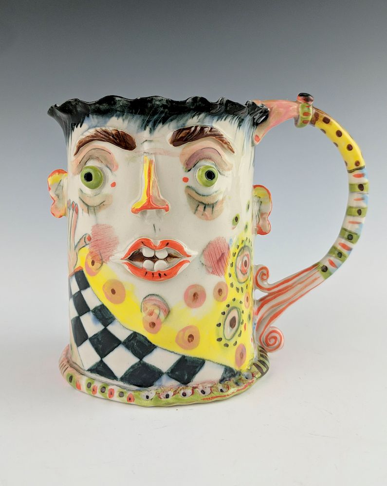 Appraisal: Irina Zaytceva - Figural mug Lot Irina Zaytceva - Figural