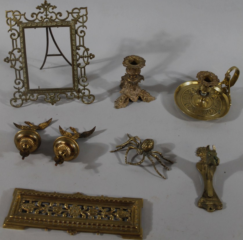 Appraisal: Various brassware to include an early thC photograph frame of