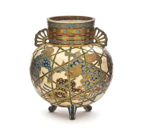 Appraisal: A Japanese Satsuma Vase of bulbous form having enameled decoration