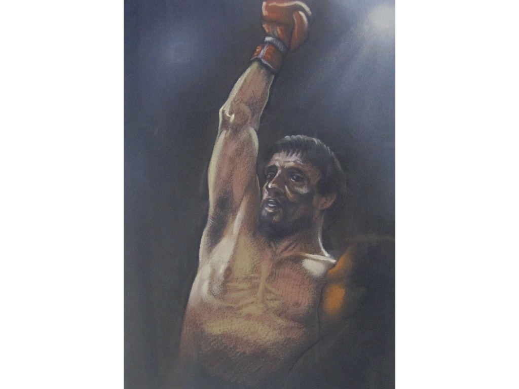 Appraisal: PETER HOWSON b Pastel 'The Champ' signed x