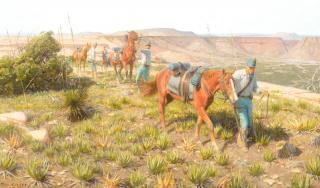 Appraisal: TOM LOVELL - U S Dragoons in Texas oil on