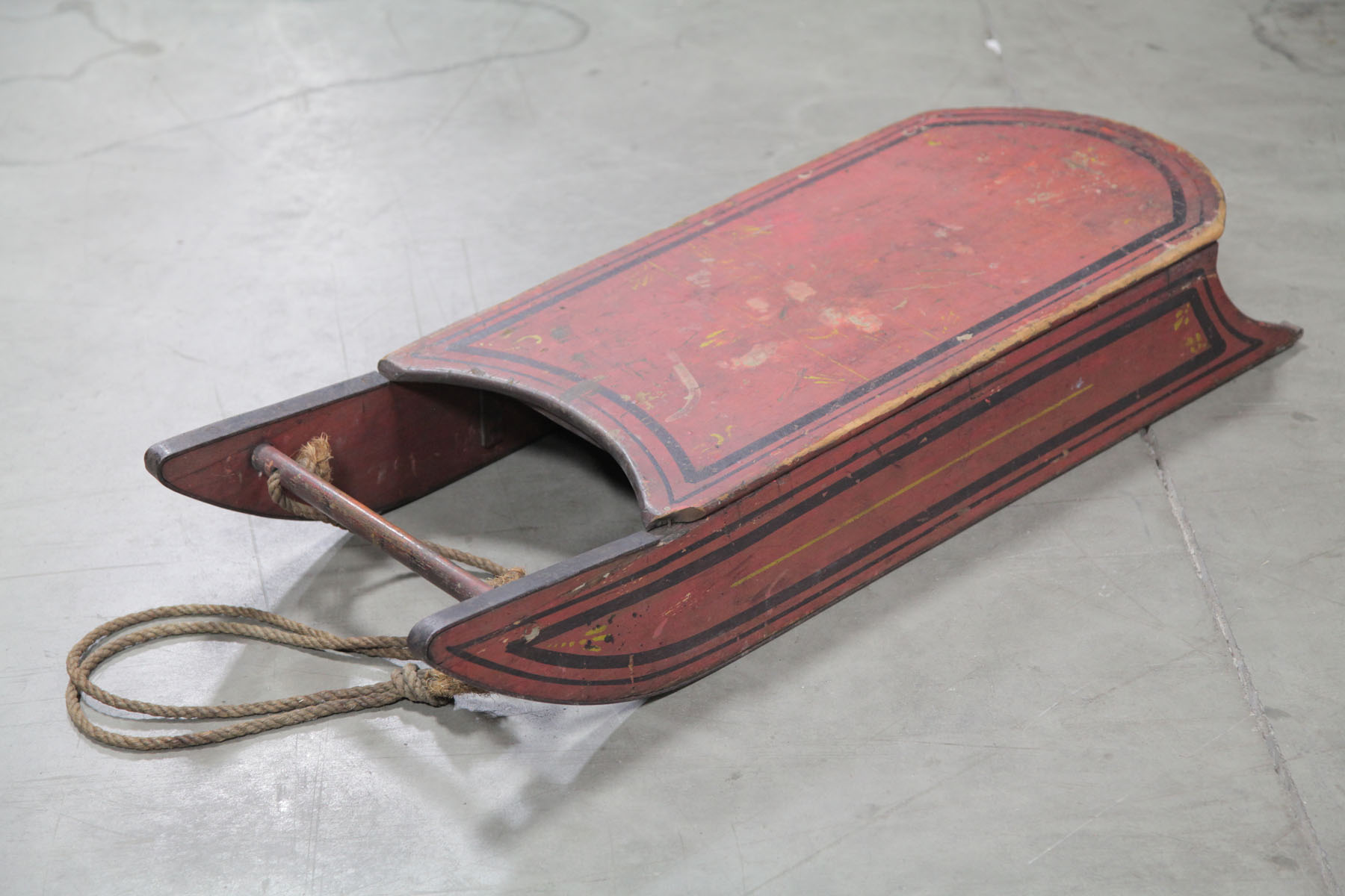 Appraisal: CHILD'S SLED American late th century probably Flexible Flyer Red