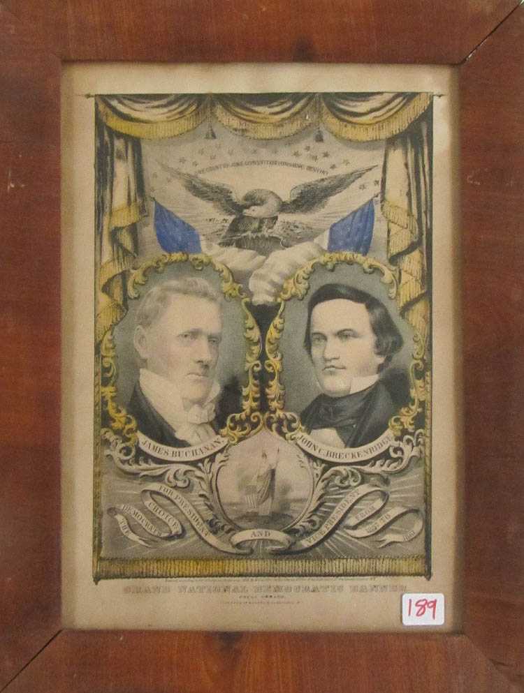 Appraisal: BUCHANAN AND BRECKENRIDGE PRESIDENTIAL CANDIDATE LITHOGRAPH hand colored Grand National