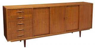 Appraisal: DANISH MID-CENTURY MODERN TEAKWOOD SIDEBOARD Danish mid-century modern teakwood sideboard