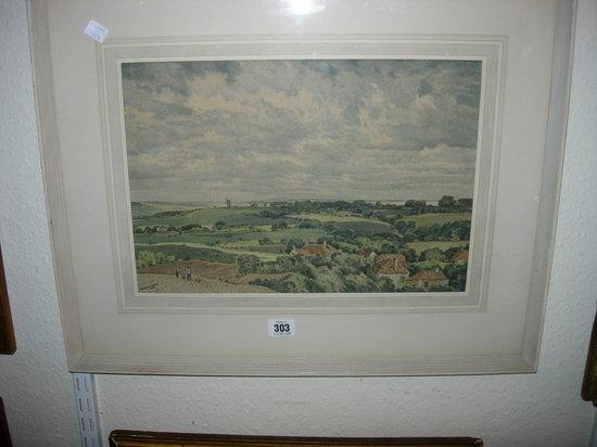 Appraisal: GEORGE GRAHAM British - Distant view of Winchelsea signed and