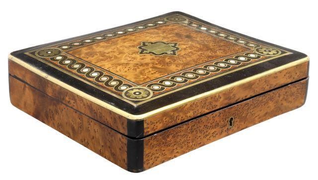 Appraisal: French Napoleon III period jewelry box late th c ebonized