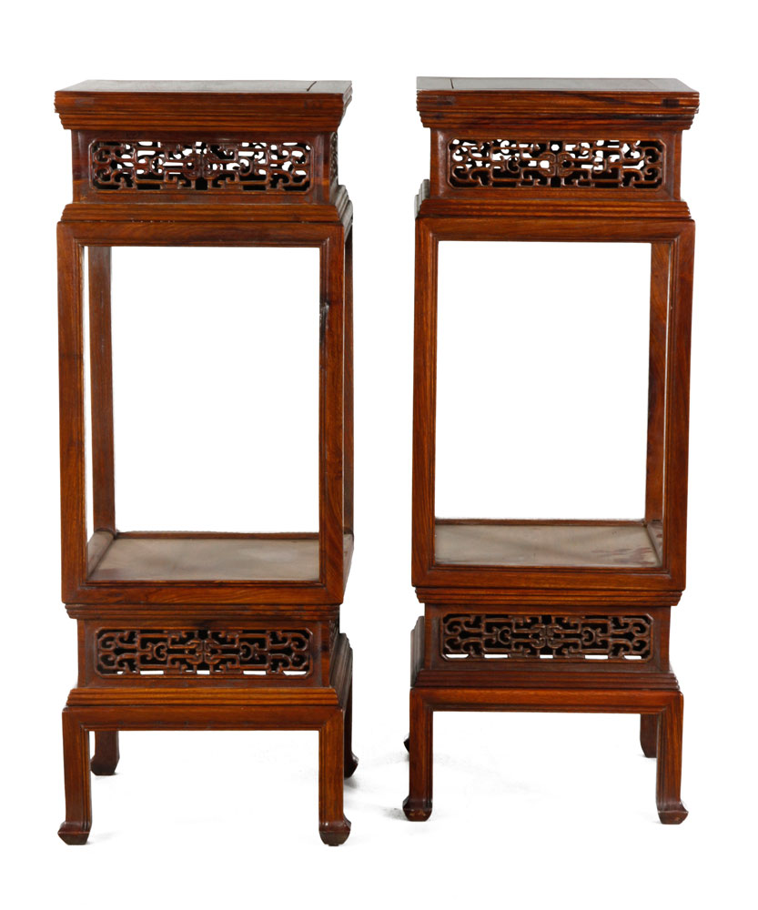 Appraisal: - Pair of Huanghuali Stands Pair of huanghuali stands h