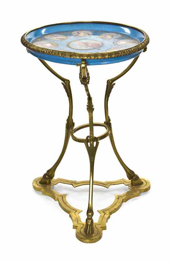 Appraisal: A Sevres Style Porcelain and Gilt Bronze Mounted Gueridon the