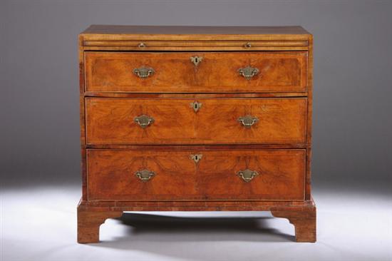 Appraisal: GEORGE III WALNUT AND MAHOGANY CHEST OF DRAWERS late th