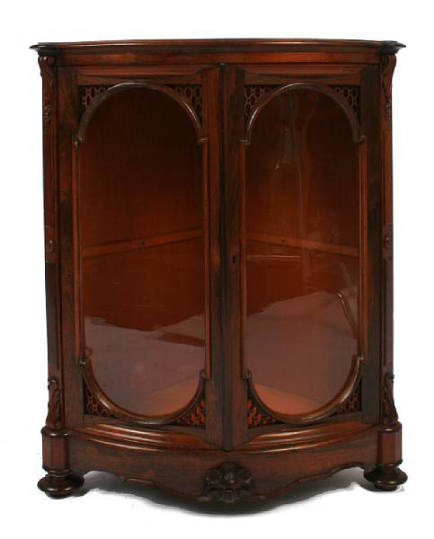 Appraisal: A pair of Victorian rosewood corner cabinets height in width