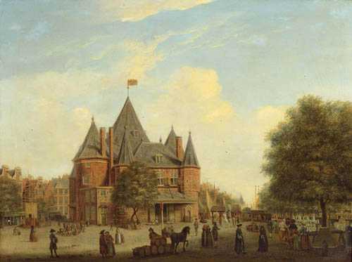 Appraisal: EKELS JAN the Elder Amsterdam View of Amsterdam Oil on