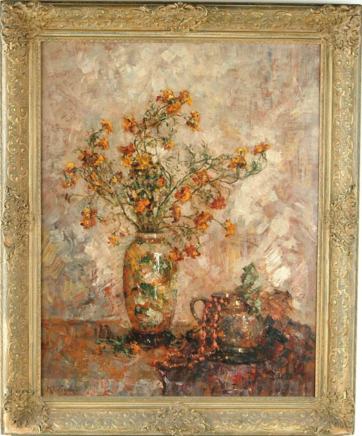 Appraisal: MARIE WEGER Mrs Ernest Kleinbardt American - DREAMING MARIGOLD Oil