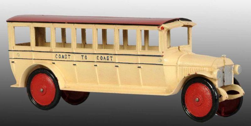 Appraisal: Cast Iron Dent Coast to Coast Bus Toy Description Restored