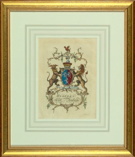 Appraisal: British School Late th Century Heraldic Crests suite of six