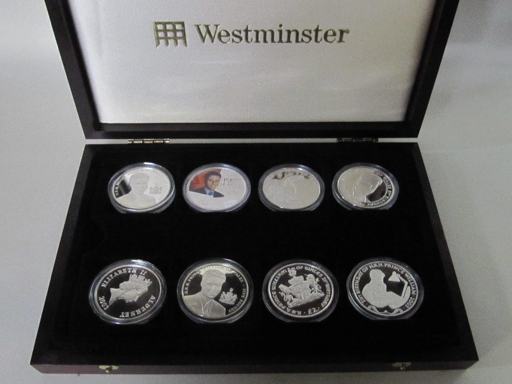 Appraisal: Cased set of eight silver proof coins