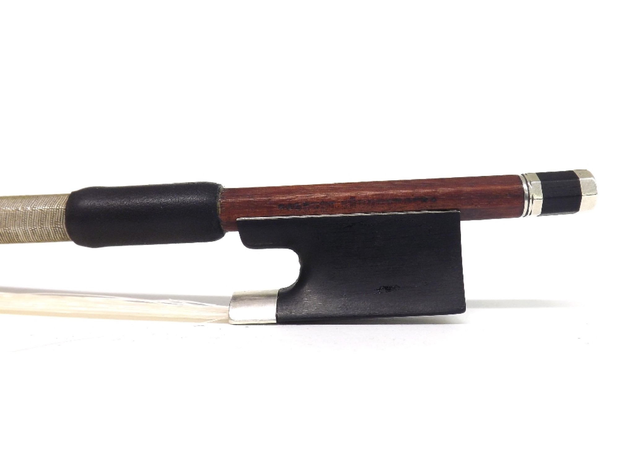 Appraisal: German silver mounted violin bow by and stamped Albert Nurnberger