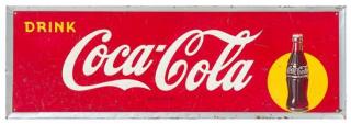 Appraisal: A Vintage Metal Coca-Cola Advertising Sign x inches Estimate -