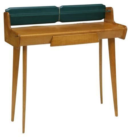 Appraisal: Italian mid-century modern console table c s having green leatherette