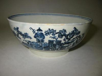 Appraisal: A PENNINGTON'S LIVERPOOL PORCELAIN SLOP BOWL printed in blue with