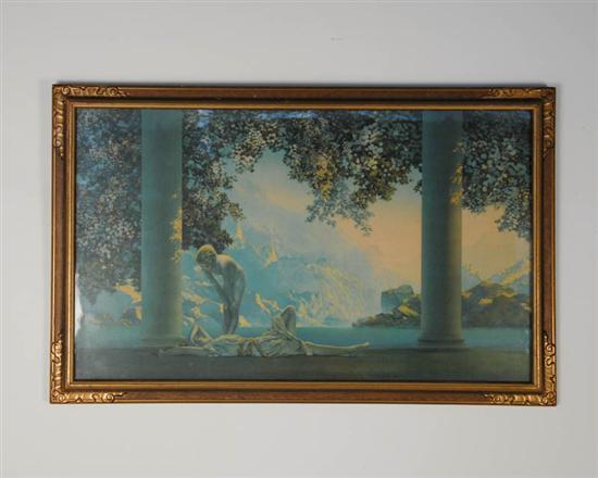 Appraisal: Maxfield Parrish Print Daybreak framed Reinthal Newman label x