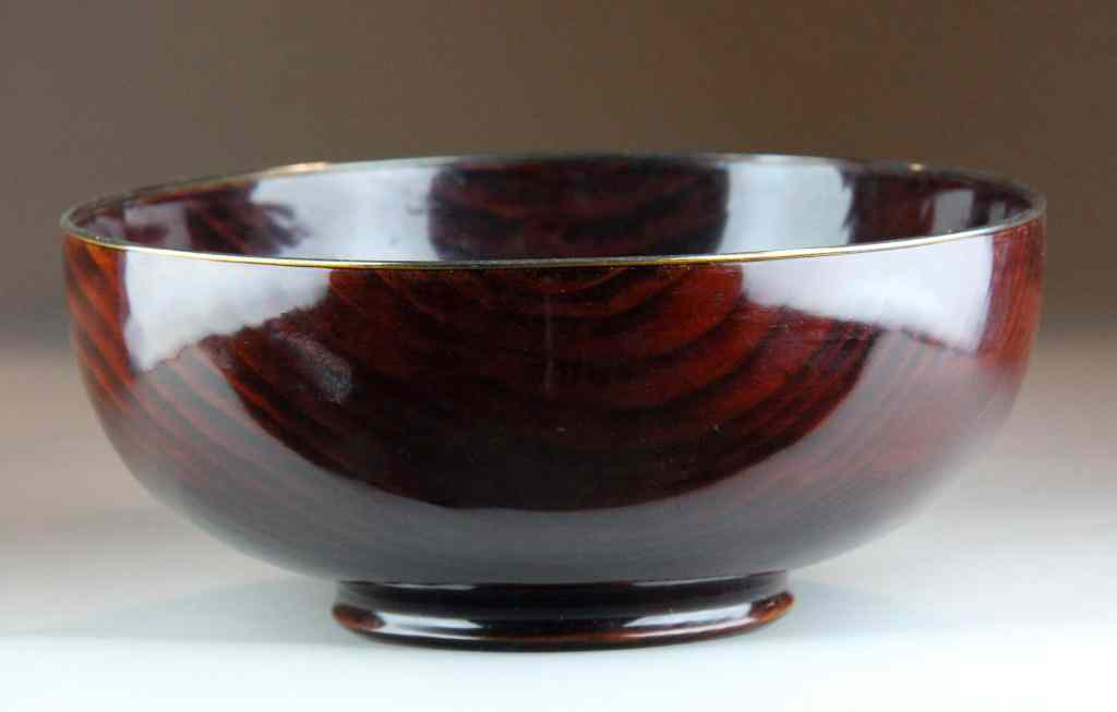 Appraisal: A Japanese Silver Mounted Lacquer Bowl -Meiji PeriMade to simulate