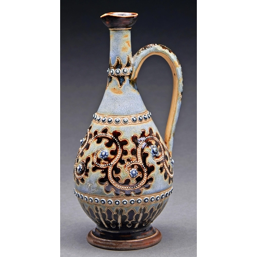 Appraisal: A Doulton ware ewer decorated by George Tinworth with beaded