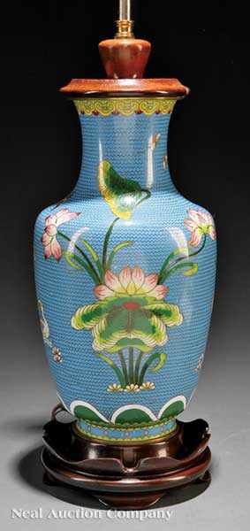 Appraisal: A Chinese Cloisonn Enamel 'Lotus Pond' Baluster Vase probably th