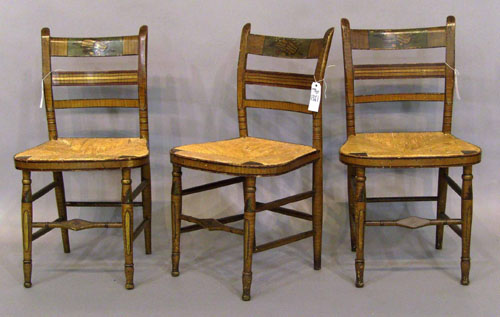 Appraisal: Set of painted fancy chairs th c