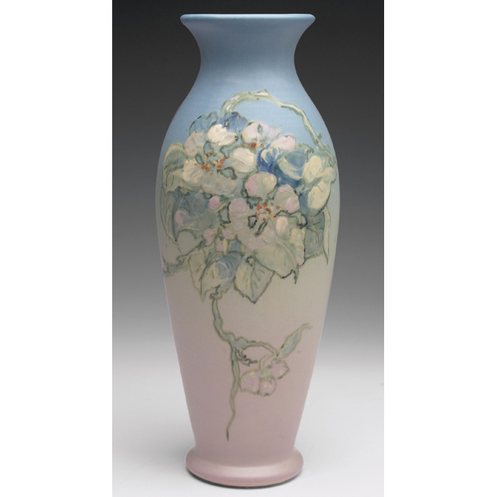 Appraisal: Weller Hudson vase raised floral design on a pink to