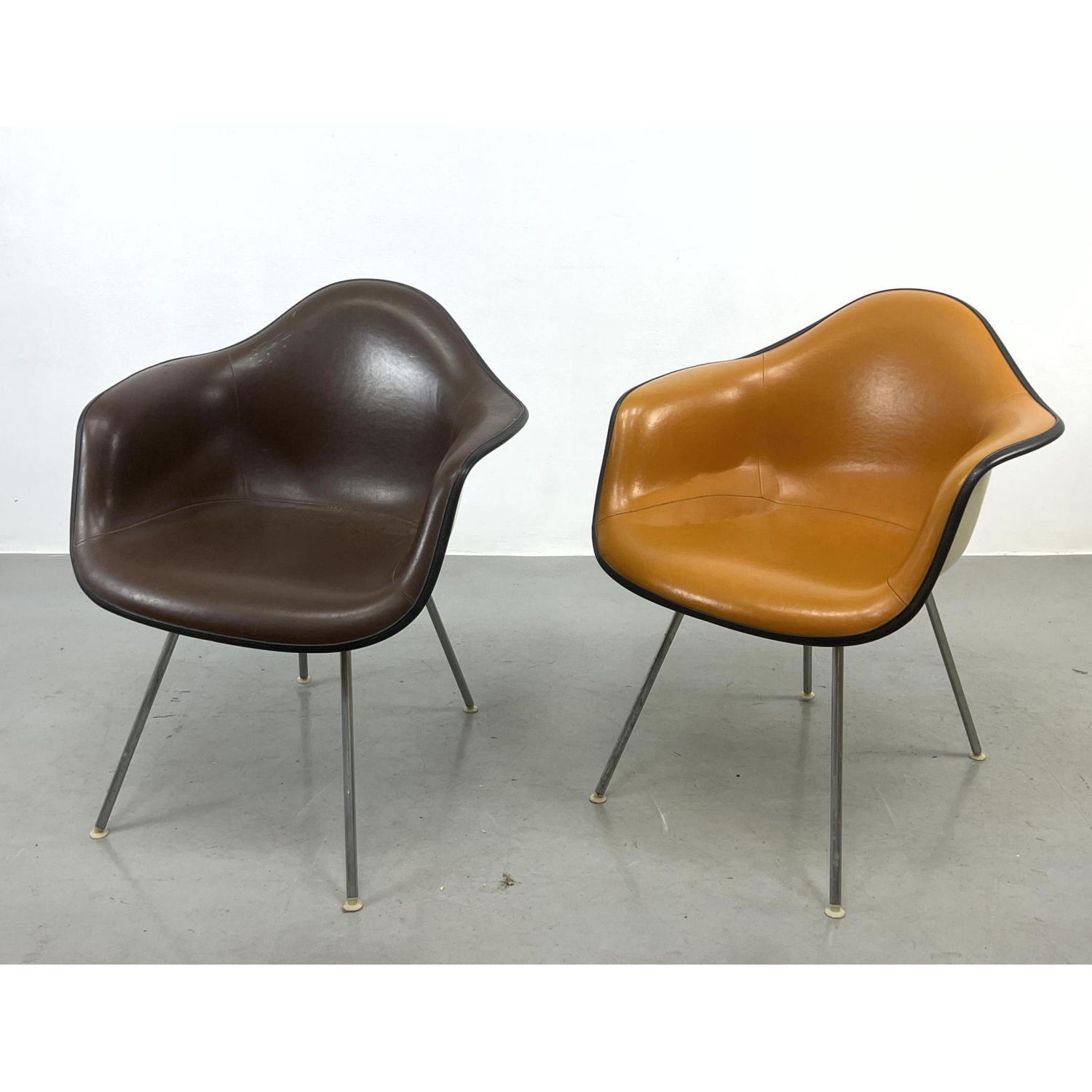 Appraisal: Pr CHARLES EAMES for HERMAN MILLER Shell Lounge Chairs Brown