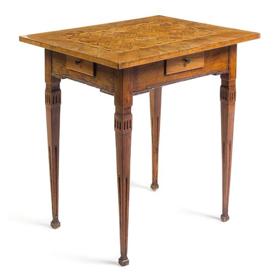 Appraisal: Sale Lot An Italian Parquetry Decorated Table the rectangular top