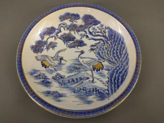 Appraisal: Japanese porcelain charger th century decorated with blue cherry tree