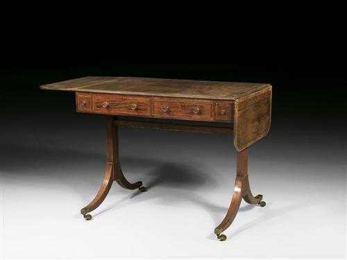 Appraisal: SALON TABLE George III England circa Mahogany and tulipwood veneer