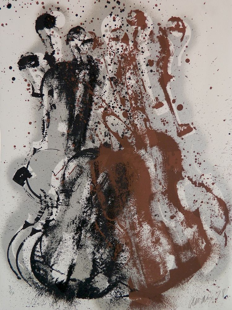 Appraisal: Arman silkscreen Arman American - - Violins- silkscreen in color