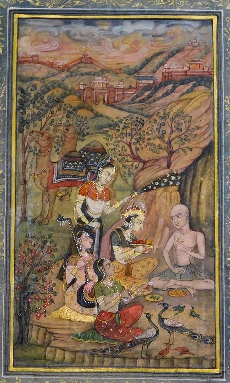 Appraisal: Indian Mughal Painting of Queen Meeting Sufi Saint India th