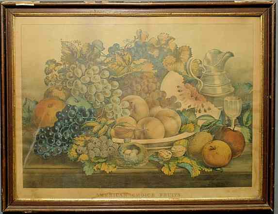 Appraisal: Large Currier Ives lithograph American Choice Fruits x