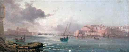 Appraisal: Luigi Maria Galea - oil on board View of Valetta