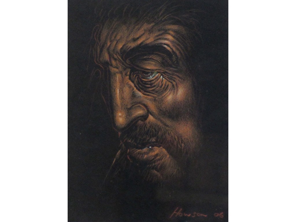 Appraisal: PETER HOWSON OBE b MAN OF SORROWS Mixed media signed