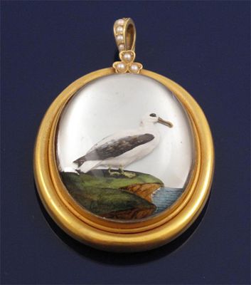 Appraisal: A th Century gold pendant mounted with a reverse carved