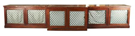 Appraisal: A mid th century mahogany breakfront side cabinet in three