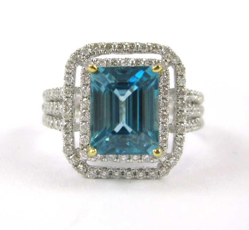 Appraisal: ZIRCON DIAMOND AND FOURTEEN KARAT GOLD RING The white and