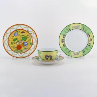 Appraisal: Grouping of Four Hermes Porcelain Tableware Grouping of Four Hermes