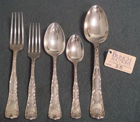 Appraisal: pcs Tiffany Co sterling silver Wave Edge flatware c o