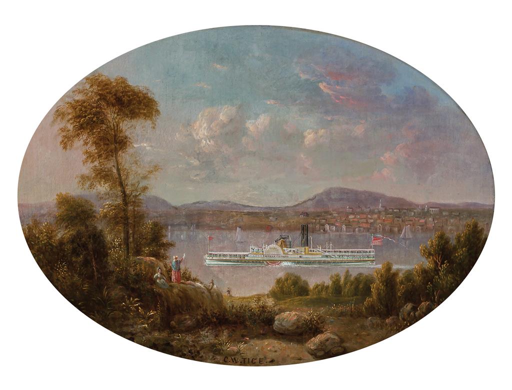 Appraisal: CHARLES W TICE American - Thomas Powell Steamship oil on