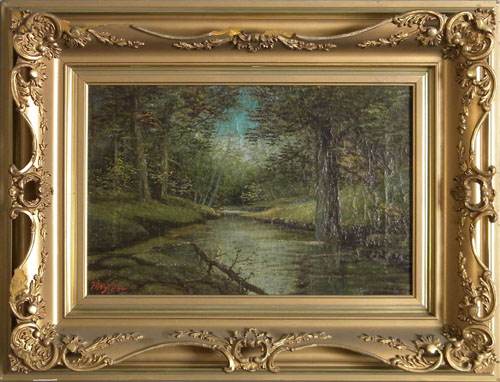 Appraisal: Oil on canvas landscape signed Van Stahl x