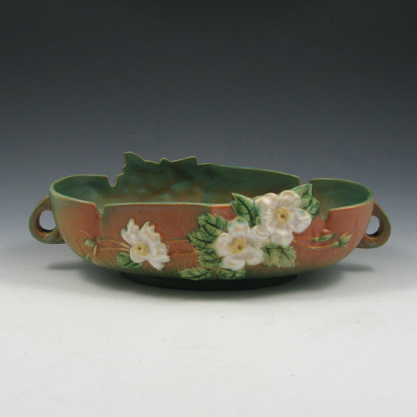 Appraisal: Roseville White Rose console bowl in brown and green Marked