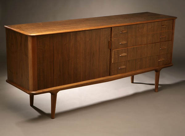 Appraisal: A Moreddi Danish Modern walnut side cabinet A Moreddi Danish